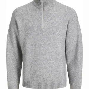 Jack & Jones Soho Ollie Knit Half Zip SN Light Grey Melange