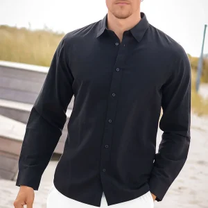 Selected Slim Sun Linen Shirt LS Black