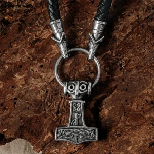 Varghuvud Mjölnir, svart läder