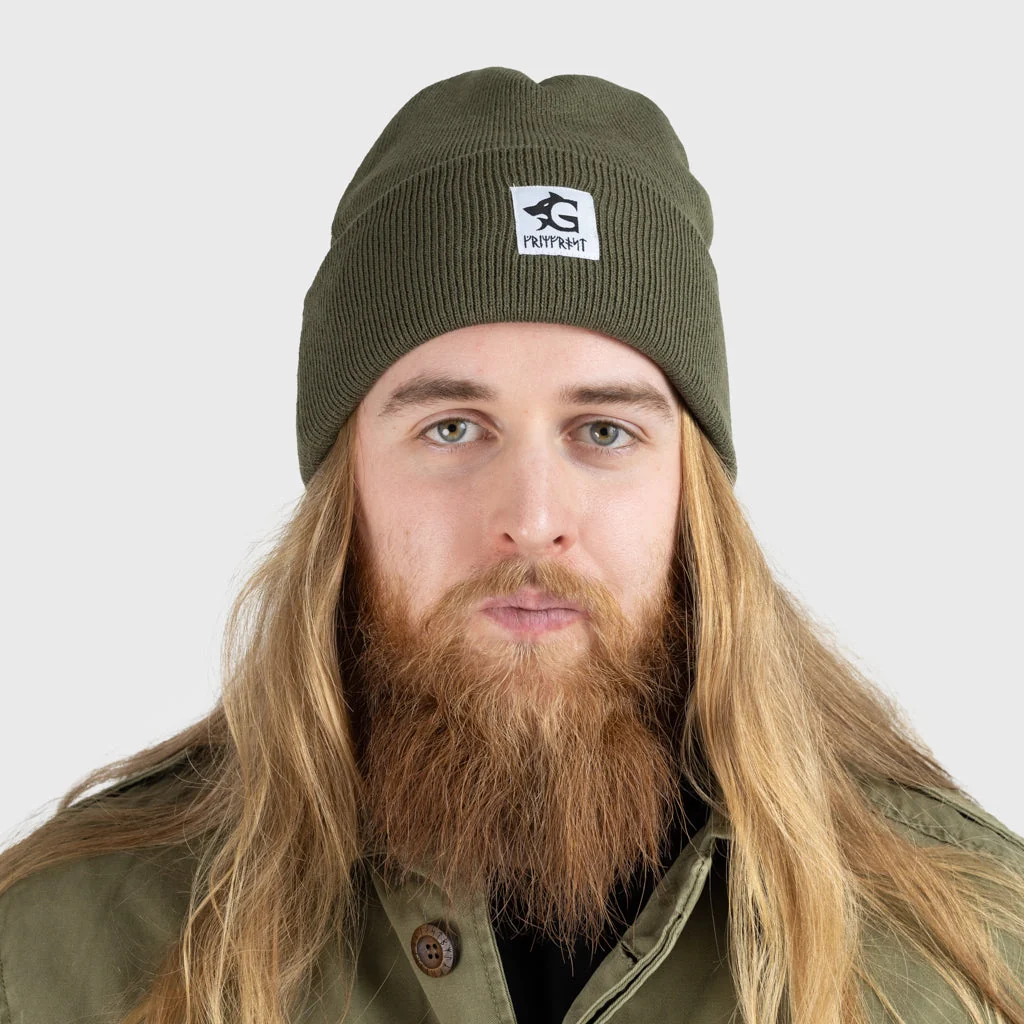Stickad mössa, Grimfrost, Armégrön - Bild 3