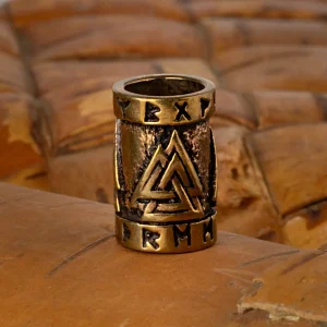 Valknut skäggring, brons