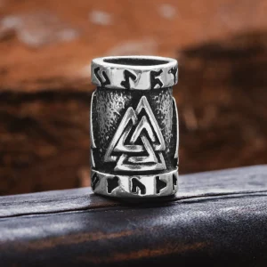 Valknut skäggring, silver
