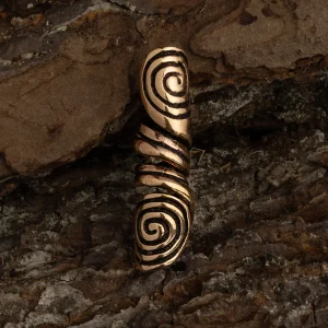Skäggring med solspiral, brons