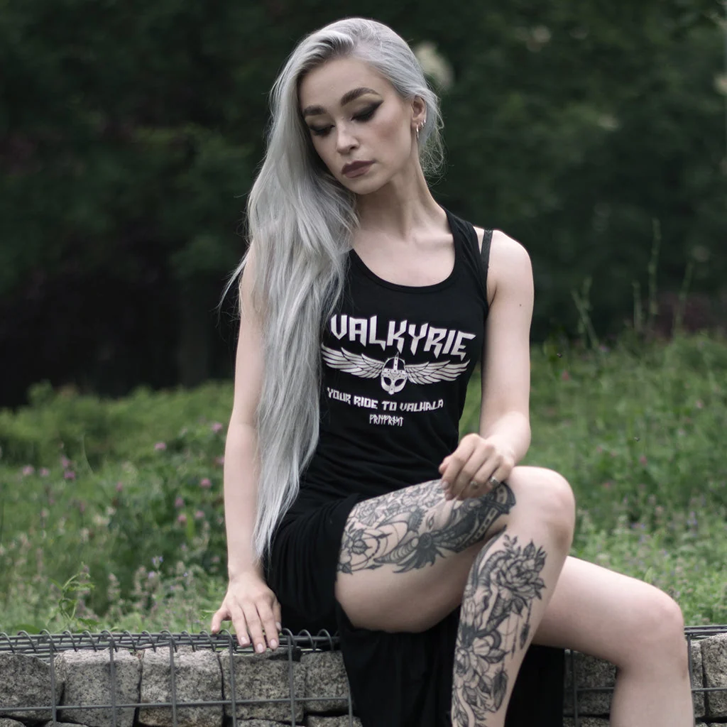 Premium Tanktop för damer, Valkyrie, svart
