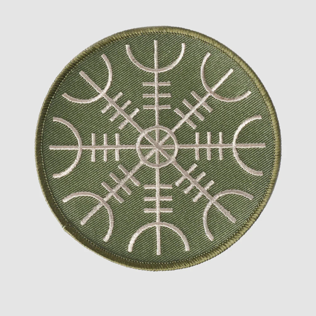 Aegishjalmur-märke, Broderat, Army Green