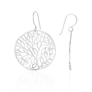 Örhängen, Lövmönster, Silver
