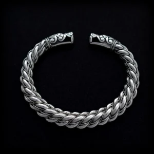 Premium Gotland-armring, Tjock, Silver