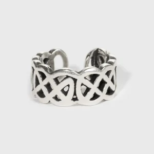 Cuff Örhänge med Flätat Mönster, Sterlingsilver