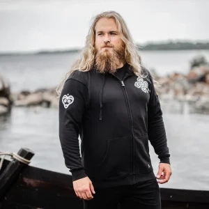 Premium Zip Hoodie, Varby, Svart