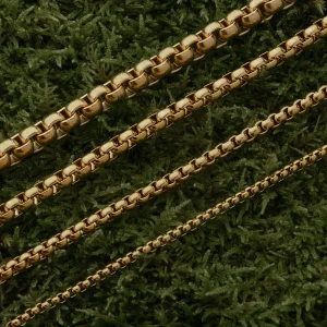 Round Box Chain, Guldpläterad