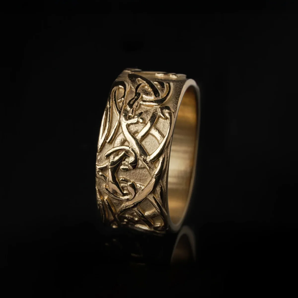 Ring, Knutmönster, Guldpläterad - Bild 5