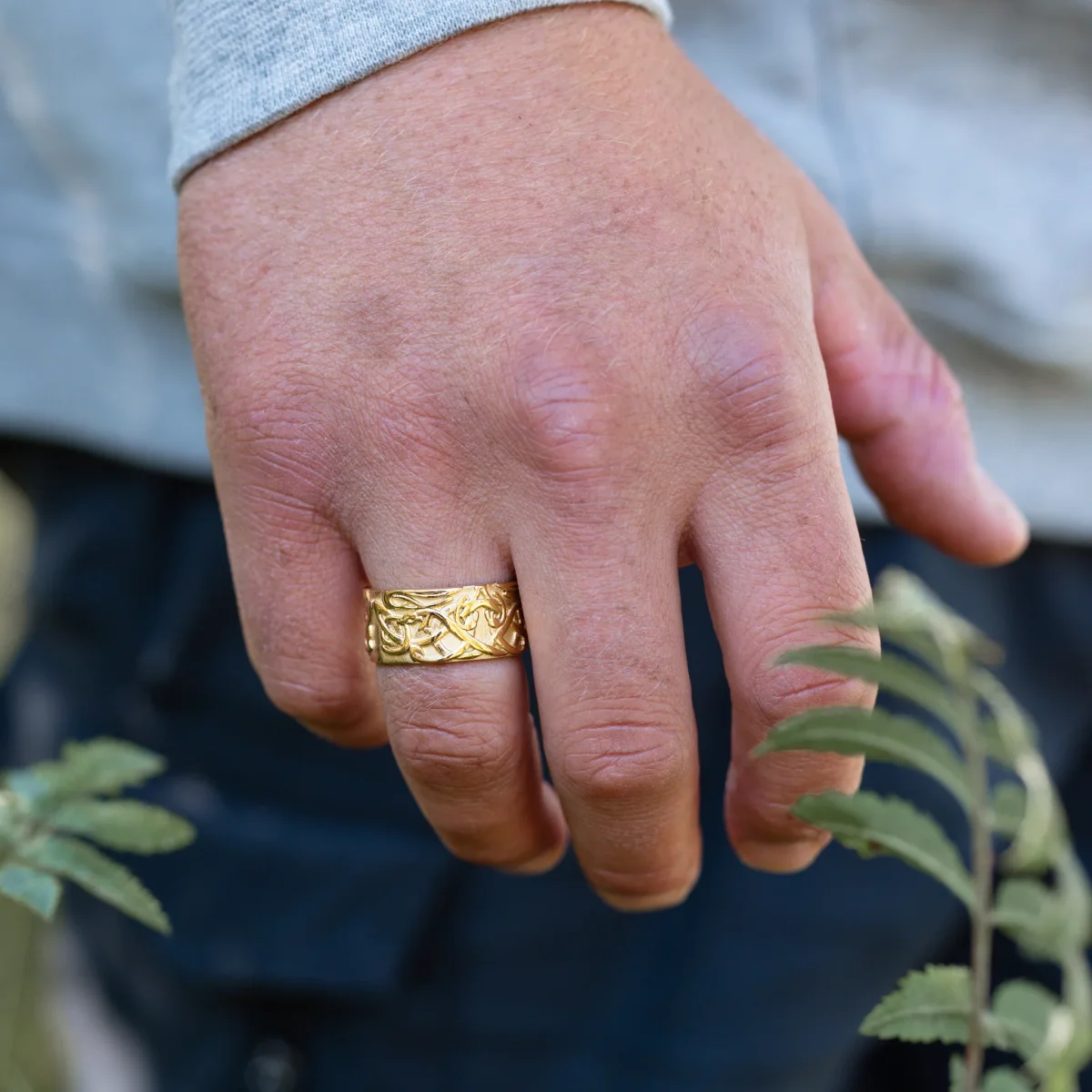 Ring, Knutmönster, Guldpläterad - Bild 4