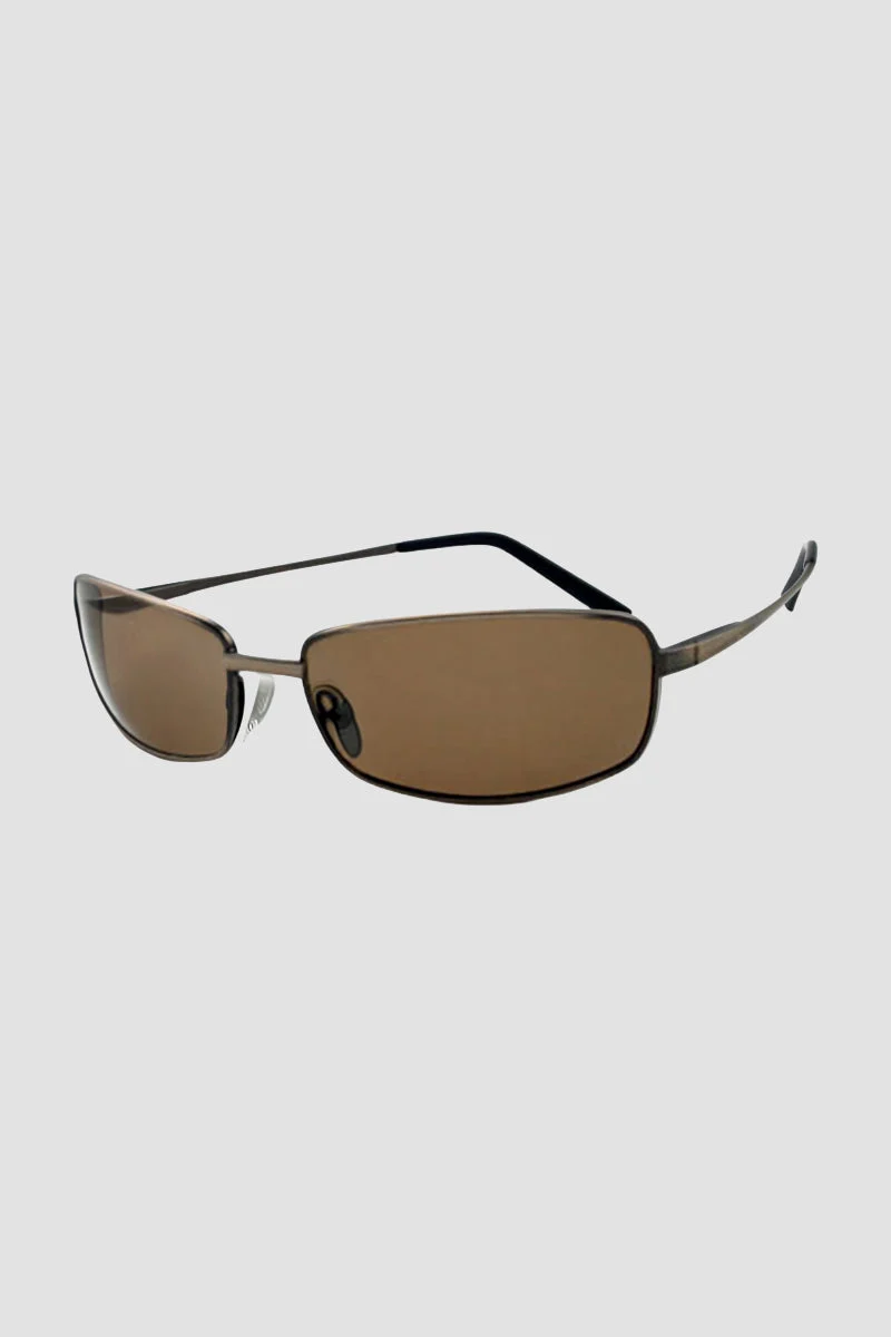 CBA Slim Rectangular Metal Sunglasses 6388 Brown - Bild 2