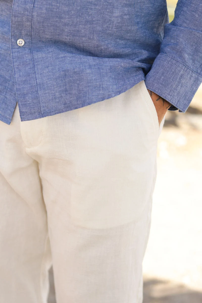 Selected Brody Linen Pants Cloud Dancer - Bild 5