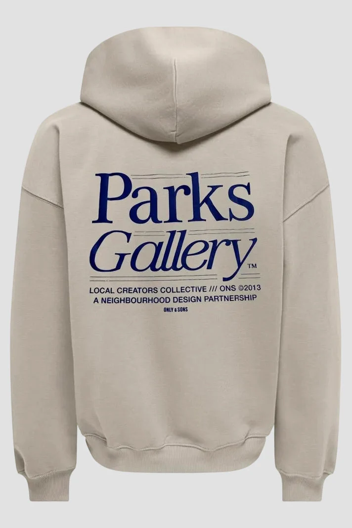 Only & Sons Parks Gallery Relaxed Sweat Hoodie Silver Lining - Bild 6