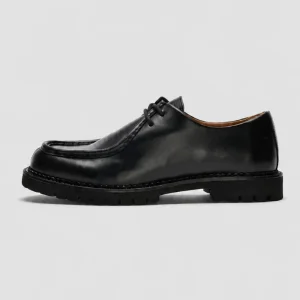 Selected Hector Leather Moc-Toe Shoe Black
