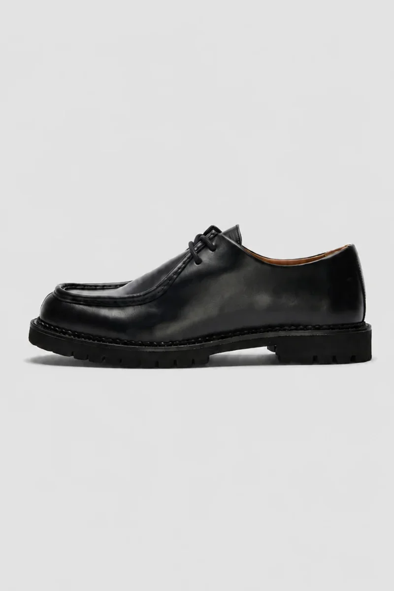 Selected Hector Leather Moc-Toe Shoe Black