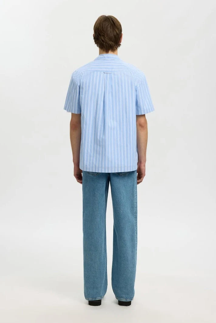 Selected Relaxed Holger Mix SS Shirt Cashmere Blue - Bild 4