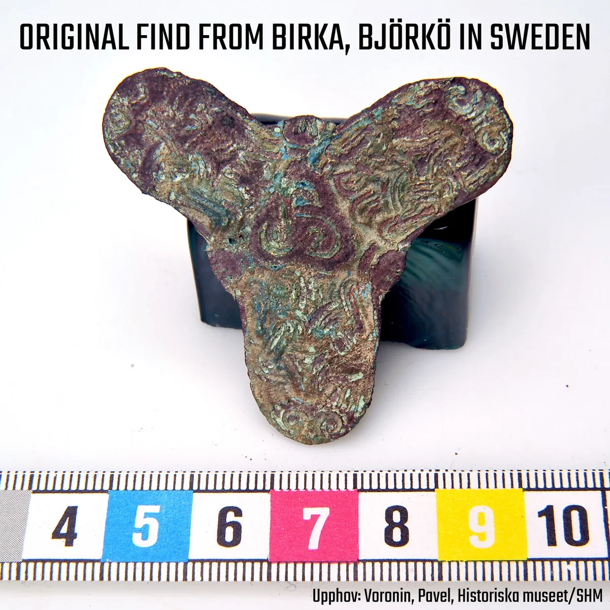 Birka treklöverbrosch, Brons - Bild 6