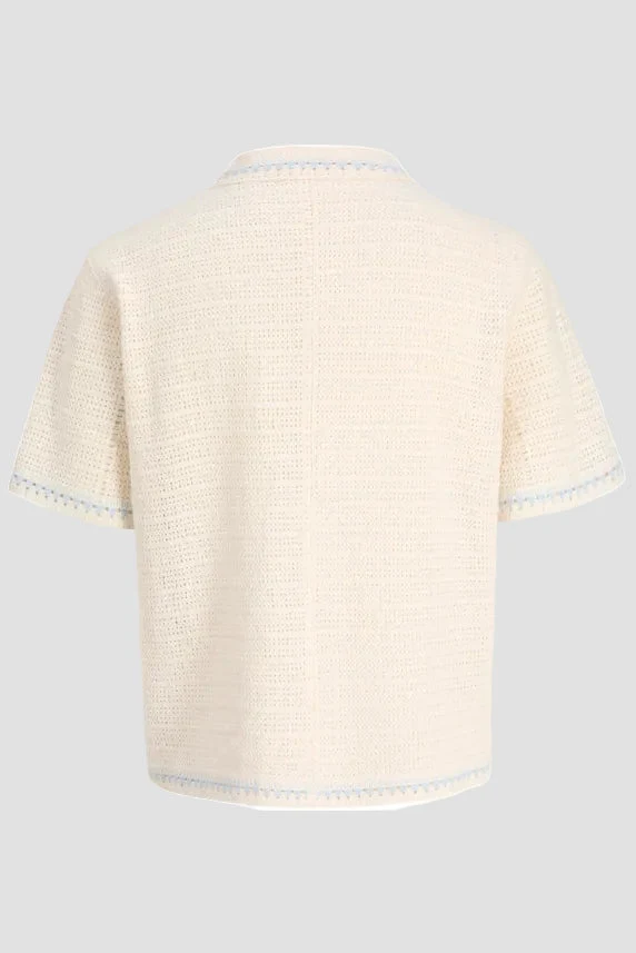 Jack & Jones Orchard Knit Crochet Polo Sea Salt - Bild 9