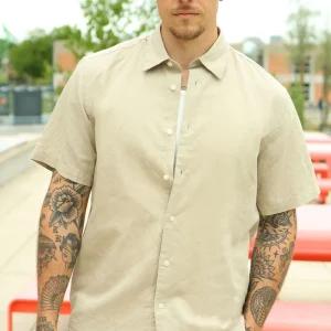 Selected Clay Linenblend SS Shirt Pure Cashmere