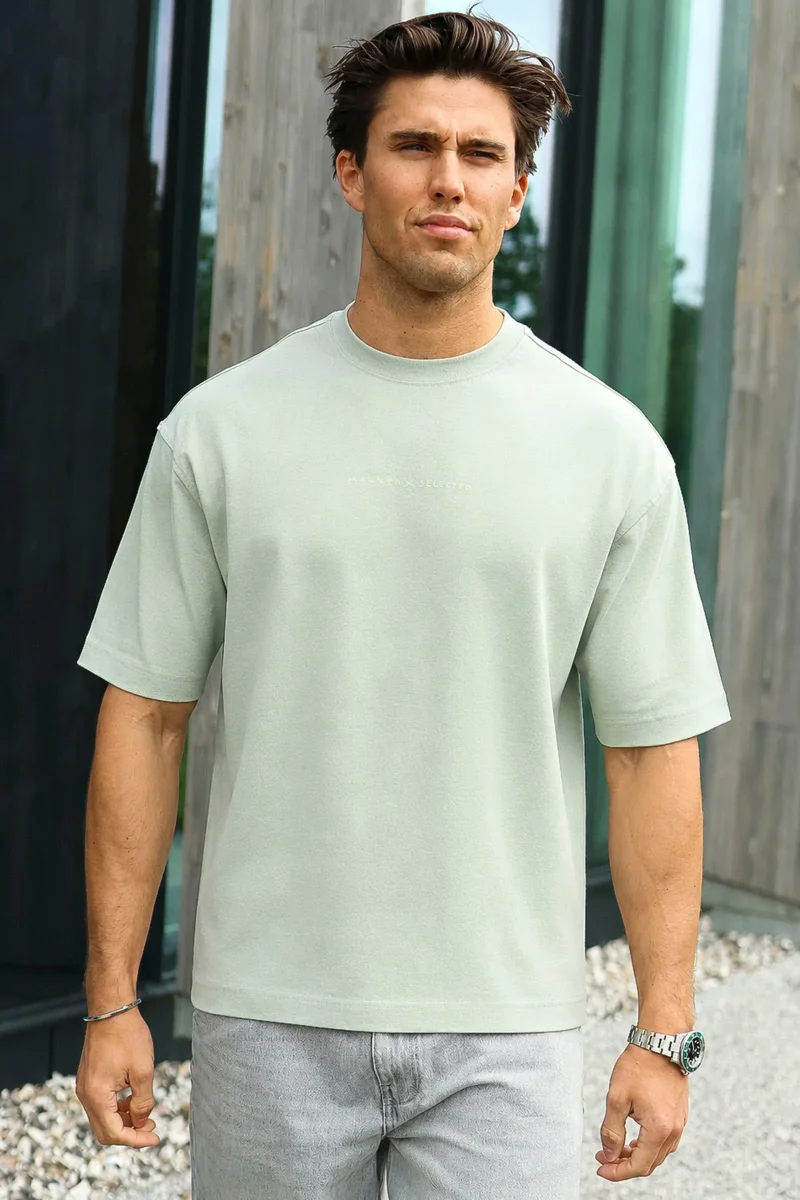 Selected Relax Norman License SS Tee Aqua Gray - Bild 3