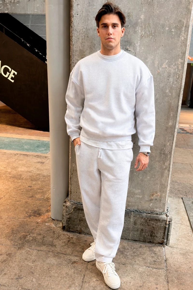 Only & Sons Ceres Ovz Långärmad Sweatshirt Super Light Grey Melange - Bild 3