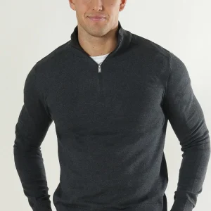 Selected Berg Half Zip Knit Antracit Melange