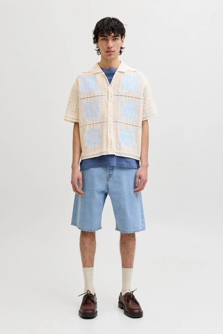 Jack & Jones Orchard Knit Crochet Polo Sea Salt - Bild 3