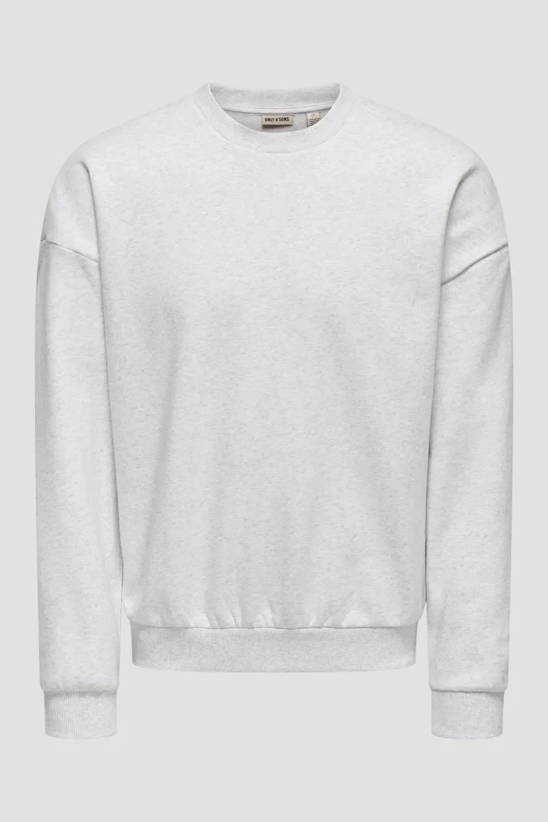 Only & Sons Ceres Ovz Långärmad Sweatshirt Super Light Grey Melange - Bild 4