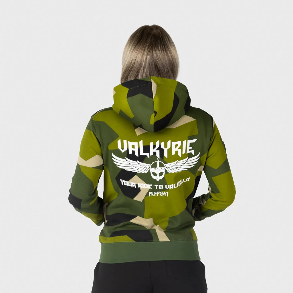 Premium Zip Hoodie Dam, Valkyrie, M90 Grön Camo - Bild 2