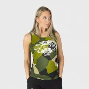 Premium Tanktop för kvinnor, Shieldmaiden, M90 Green Camo