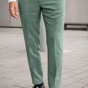 Selected SLIM OASIS LINEN PANTS Light Green Melange