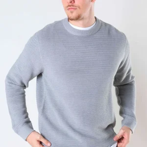 Solid Valencia Crew Knit Light Grey Melange