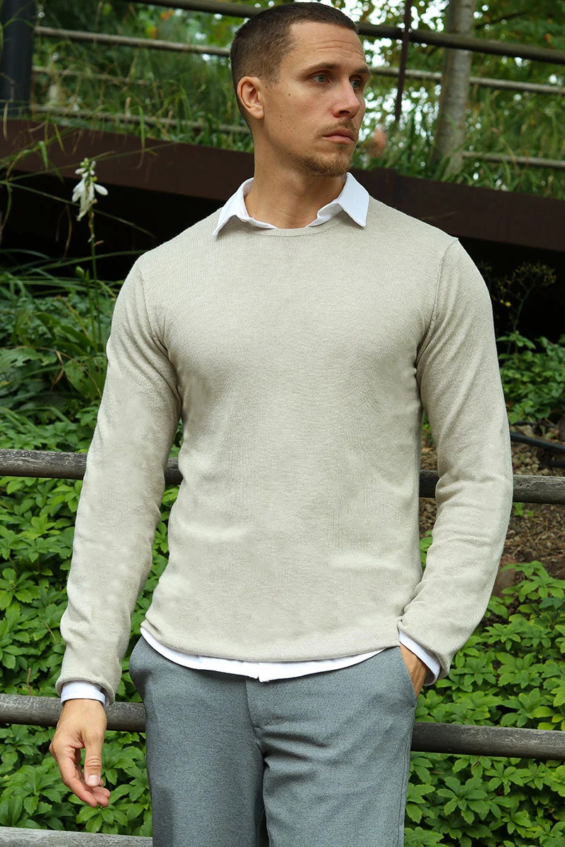 JEFF GREYSON CREW KNIT Beige - Bild 2