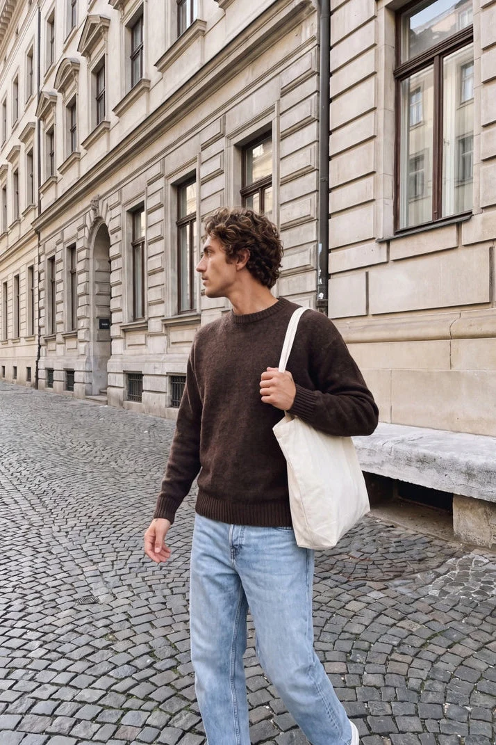 Jack & Jones Soho Ollie Knit Crew Neck SN Cocoa - Bild 7